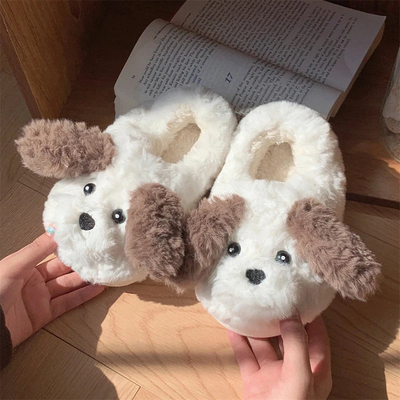 Puppy Dog Slippers in Inclusive Off White