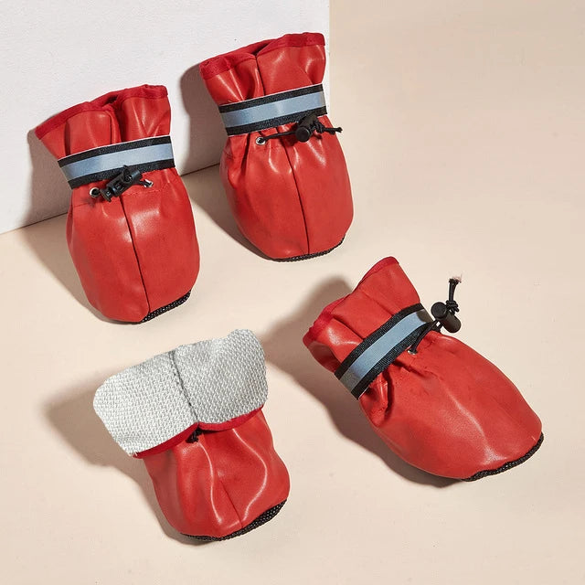 Non Slip Dog Shoes in Red (For Four seasons)