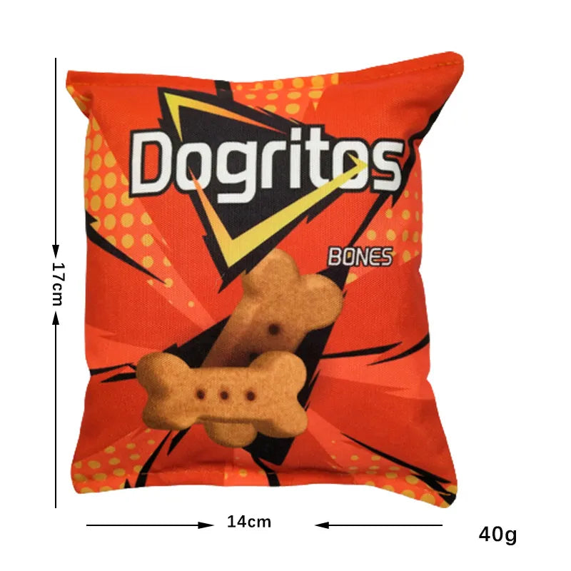 Funny Crisps Dog Toys Interaction Chew Molars Plush in Dogritos