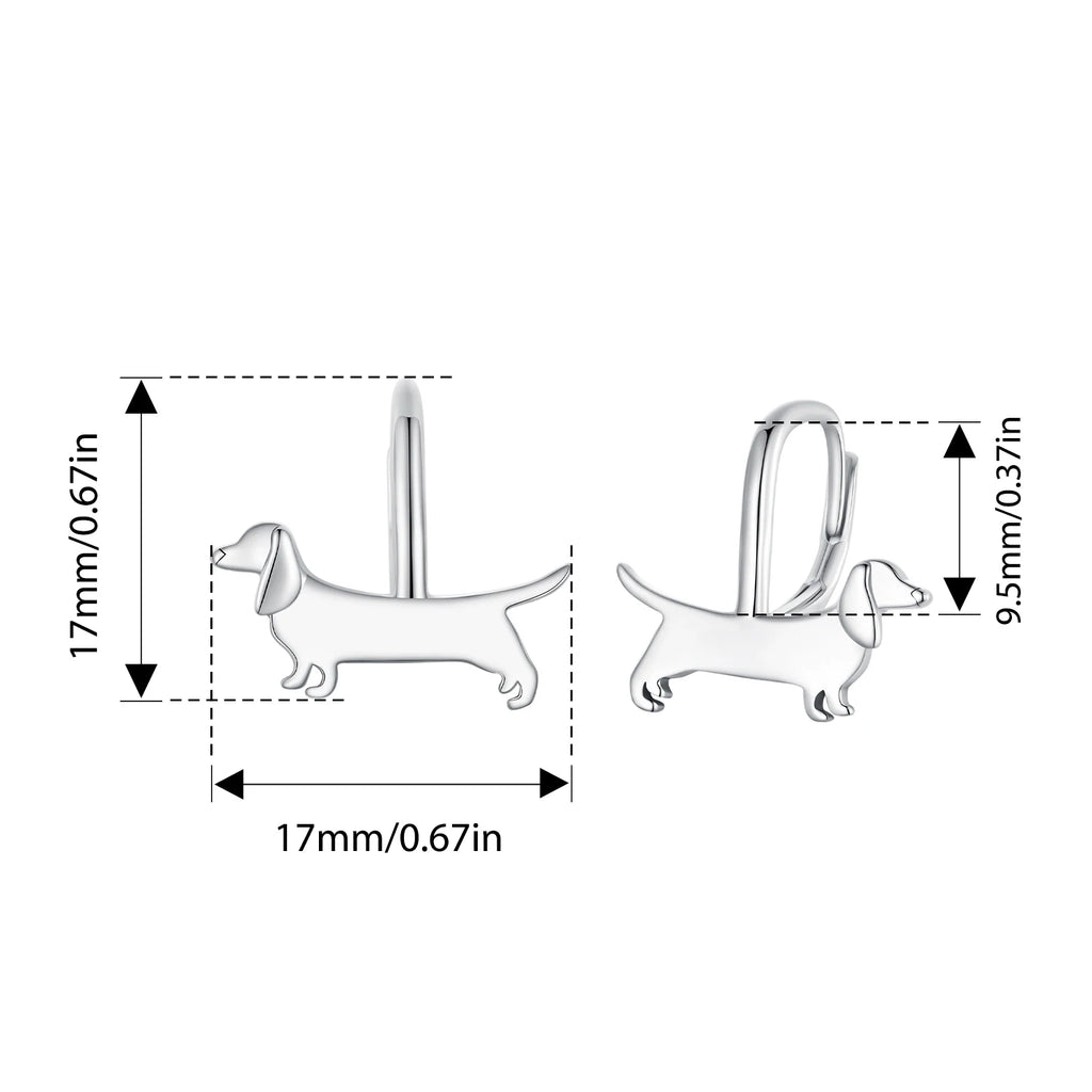 Dog Earrings Sterling Silver, photo 3