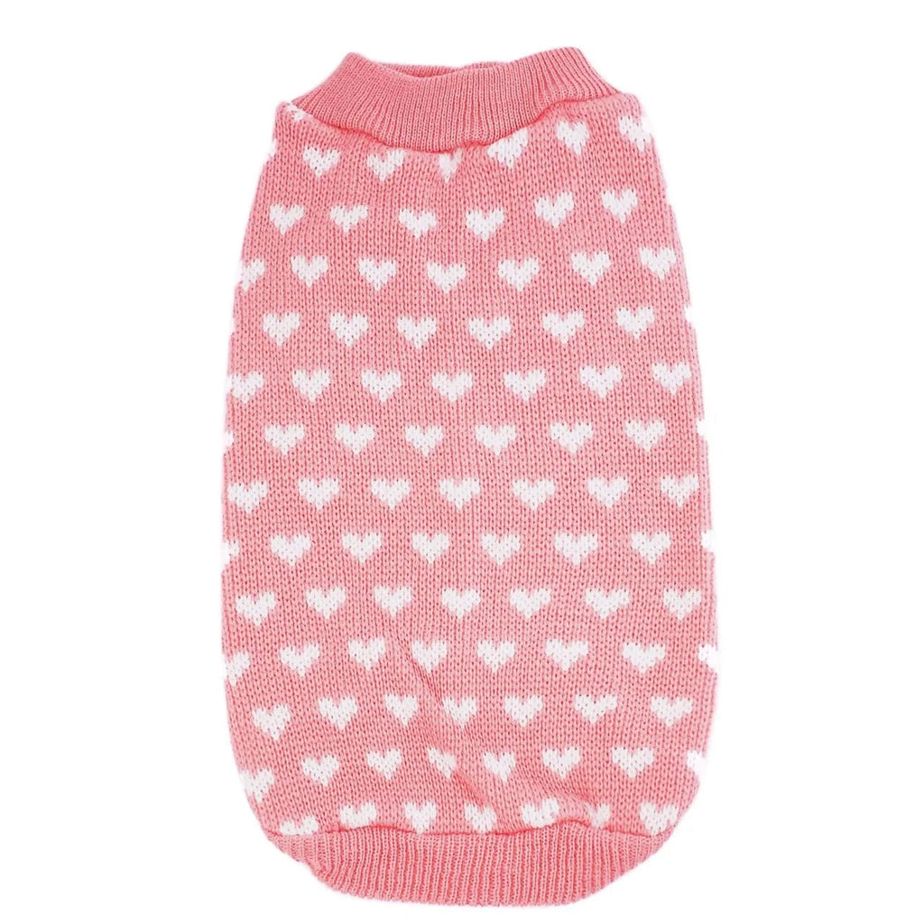 Knitted Dog Sweater in Pink