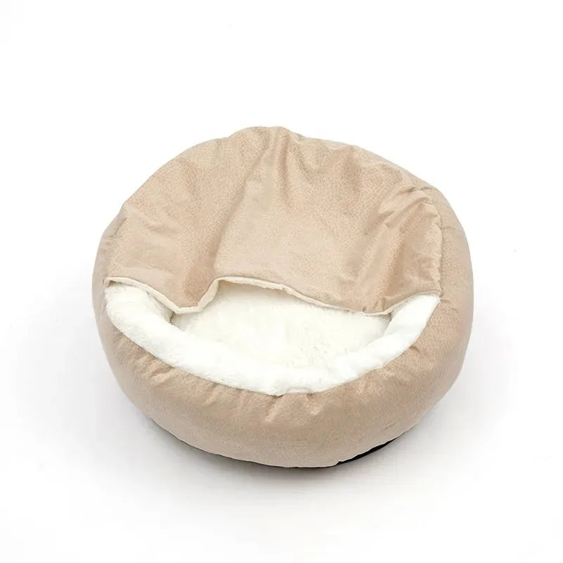 Dog Bed With Hooded Blanket