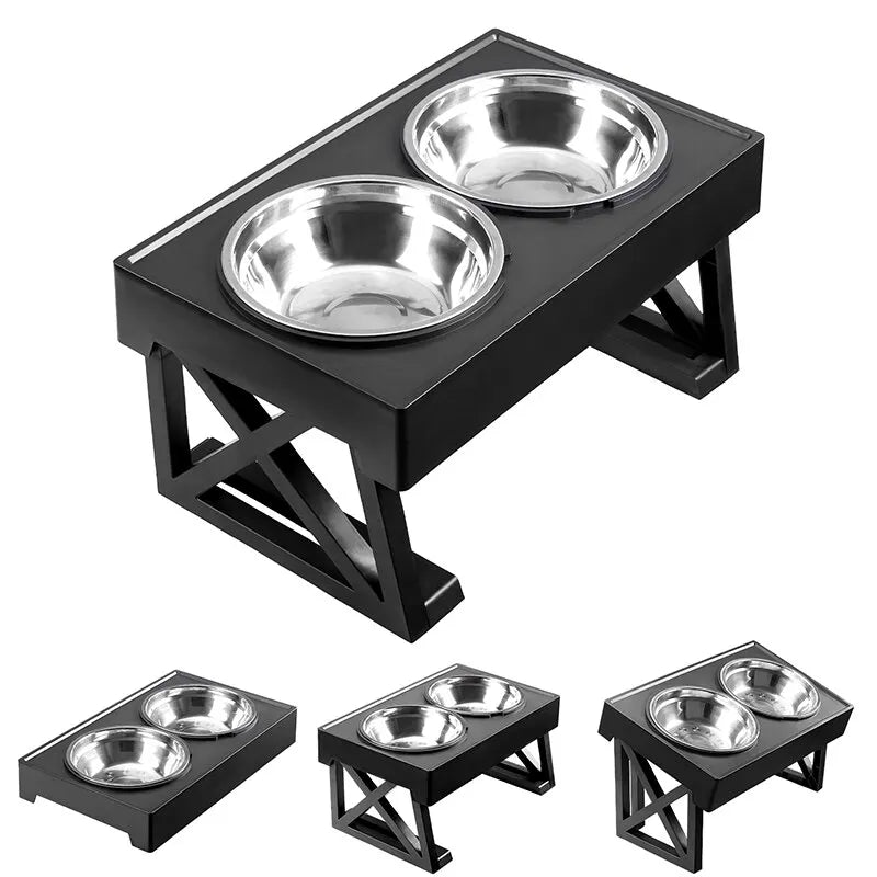 Elevated Dog Food Bowl in 2 Stainless Bowls