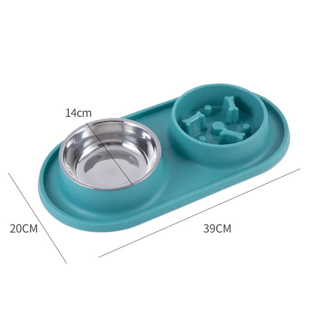 Dog Food Bowl To Slow Down Eating in Green