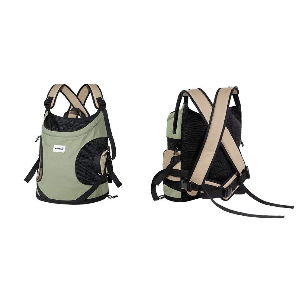 Small Dog Backpack Carrier in Olive Green