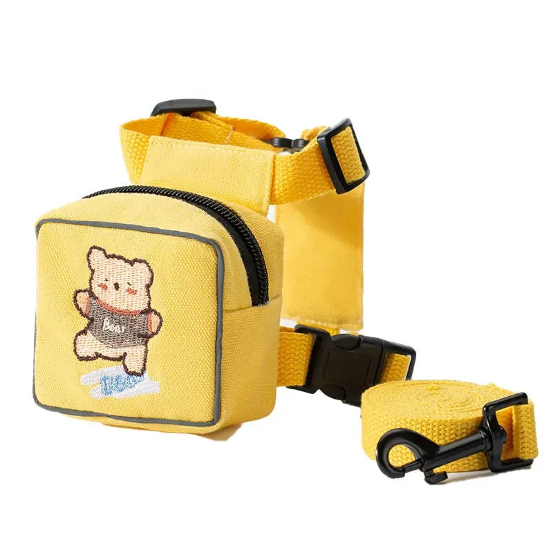Dog Backpack Harness in Yellow Bear