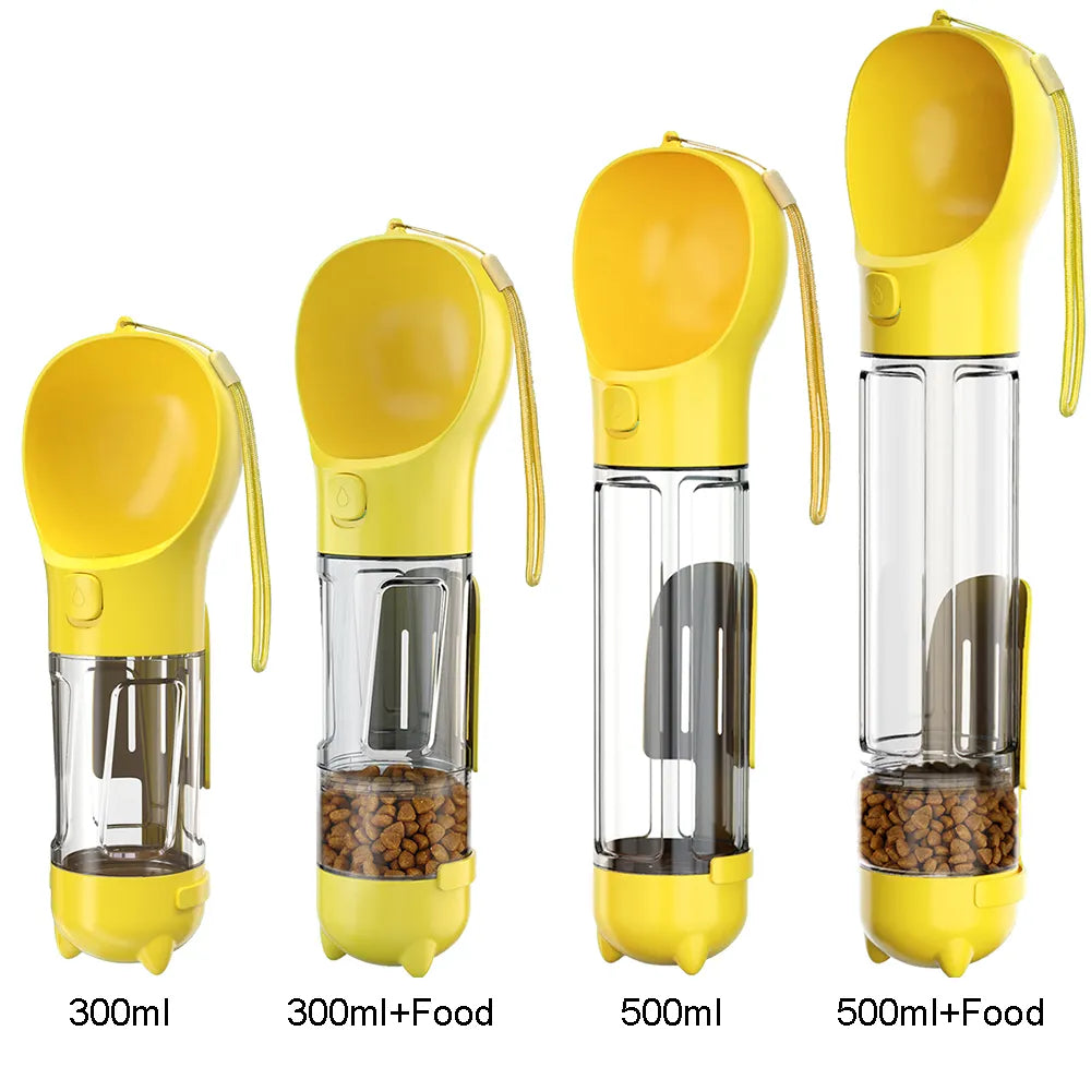 3 In 1 Dog Water Bottle in Yellow