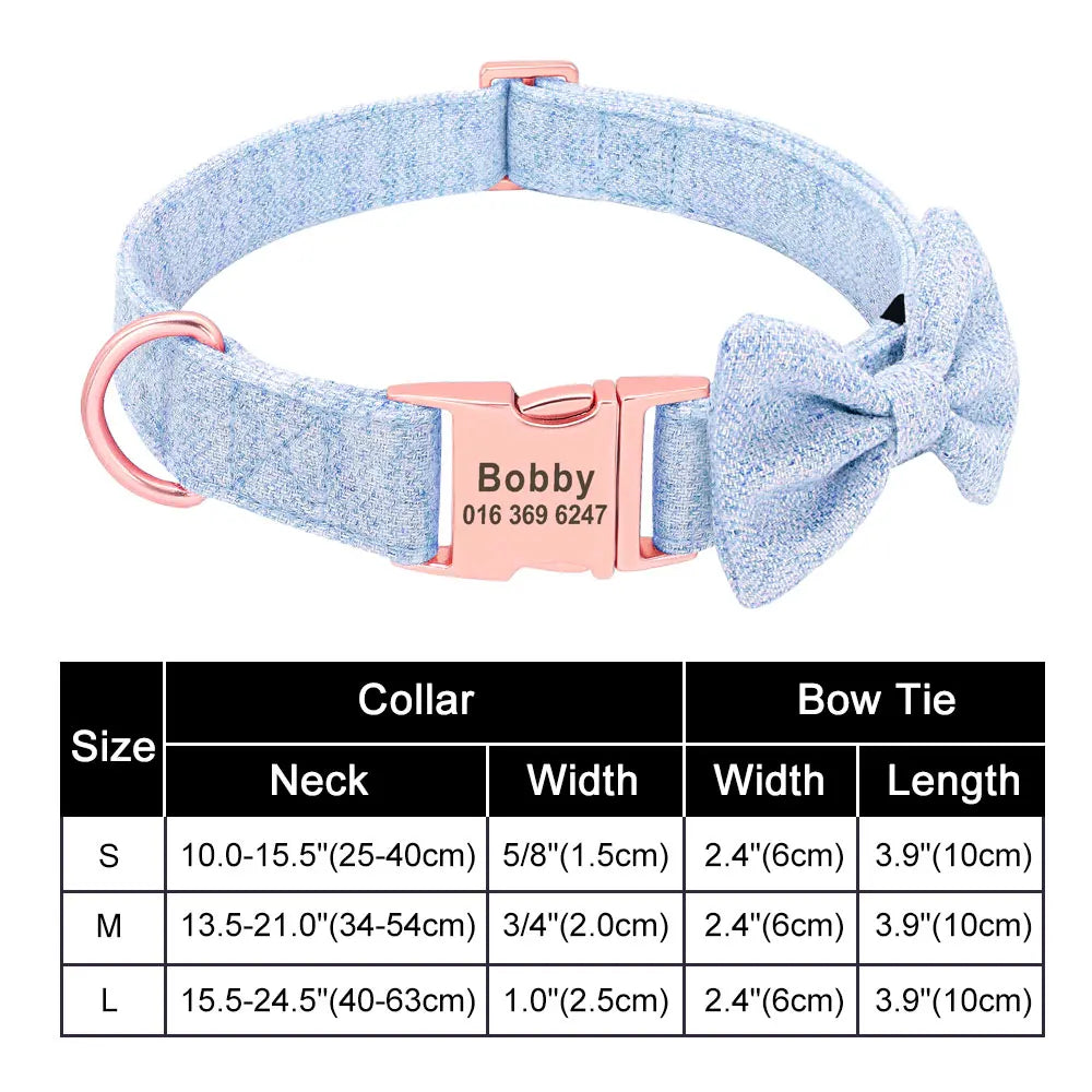 Dog Collar Bow in Blue