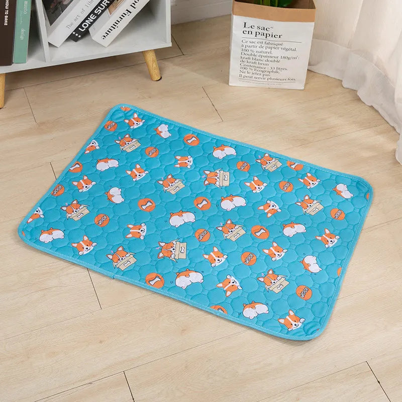 Washable Dog Pee Mat in Blue