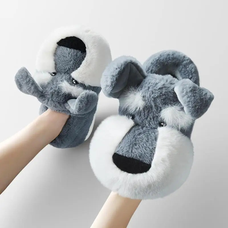 Fluffy Schnauzer Slippers