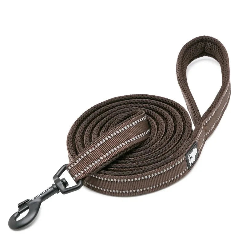 Reflective Dog Leash in Brown