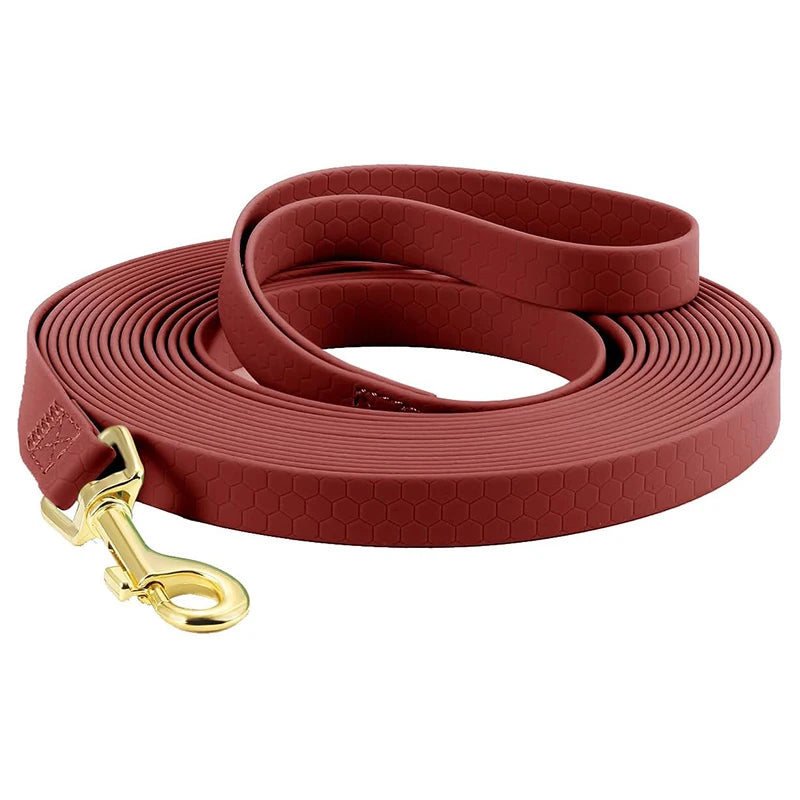 Long Dog Leash in Burgundy Red