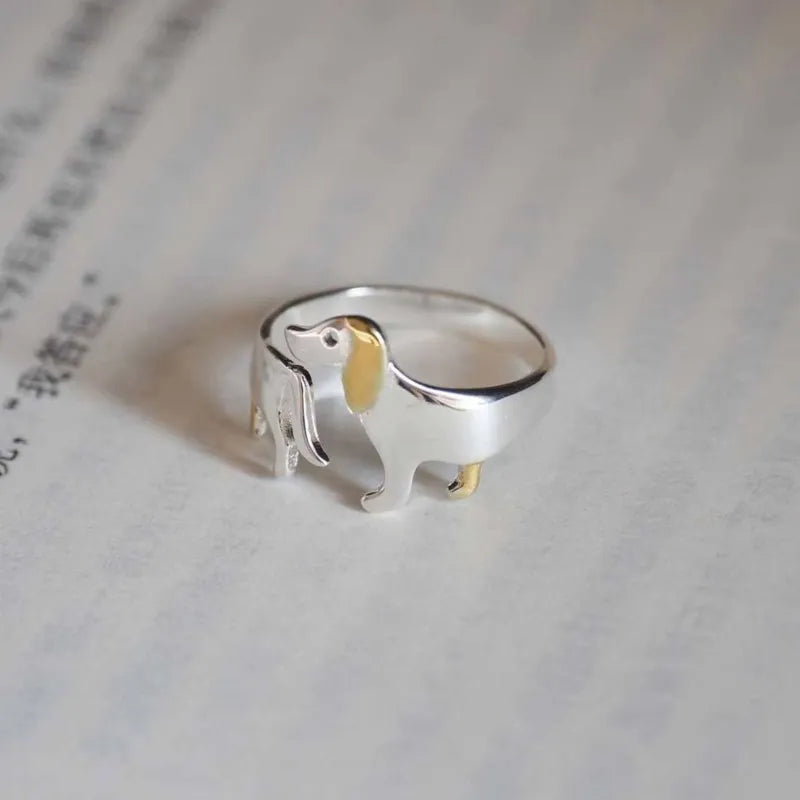 Silver Dog Ring