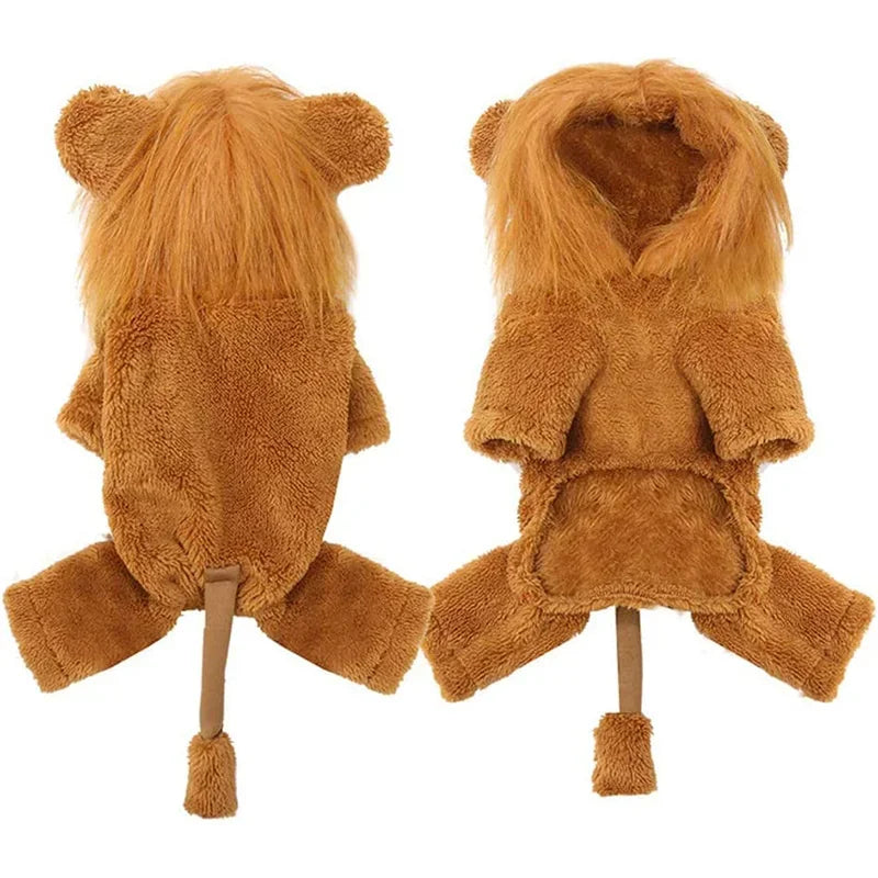 Dog Halloween Costumes Lion in Brown