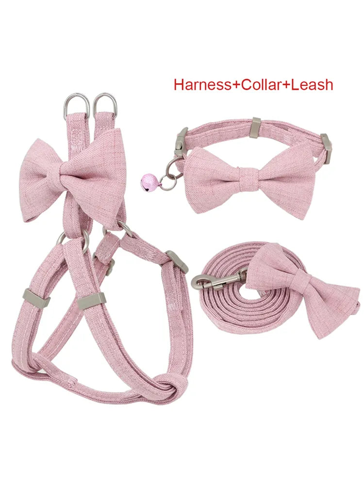 Small Dog Harness And Leash in Pink