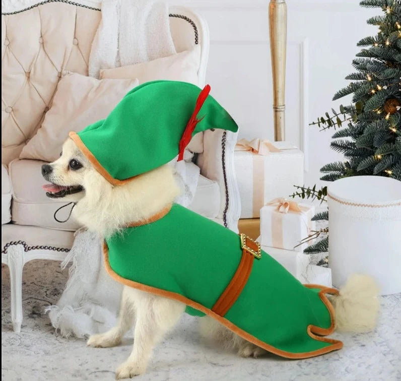 The Dog Elf Costume is available in four sizes, ensuring a perfect fit for your furry friend: S, M, L, and XL. Please measure your pet's neck girth, chest girth, back length, and body weight before making a decision. Don't rely solely on the size name - a slight looseness will provide maximum comfort.