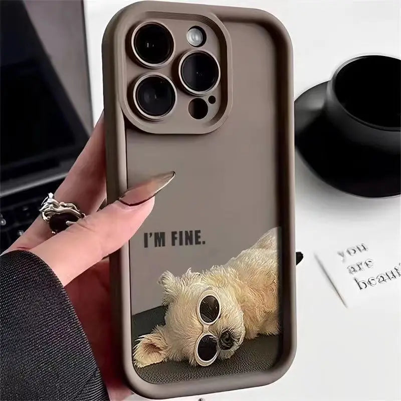Dog Silicone iPhone Cases in Coffee