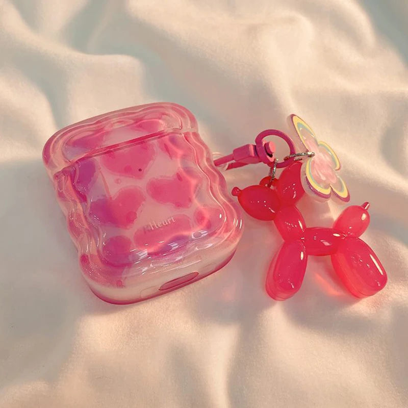 Pink Cute Dog Airpods Case