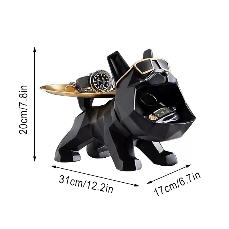Bulldog Crafts with Tray for Keys Holder Storage