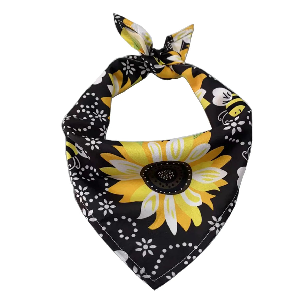 Dog Bandana in Black Sunflower