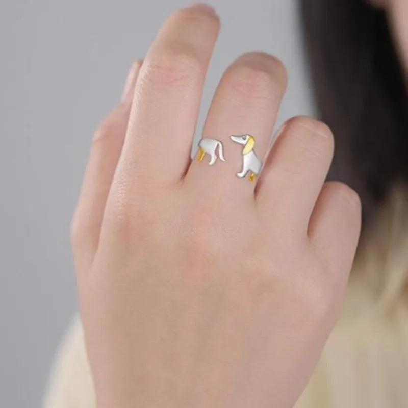 Silver Dog Ring