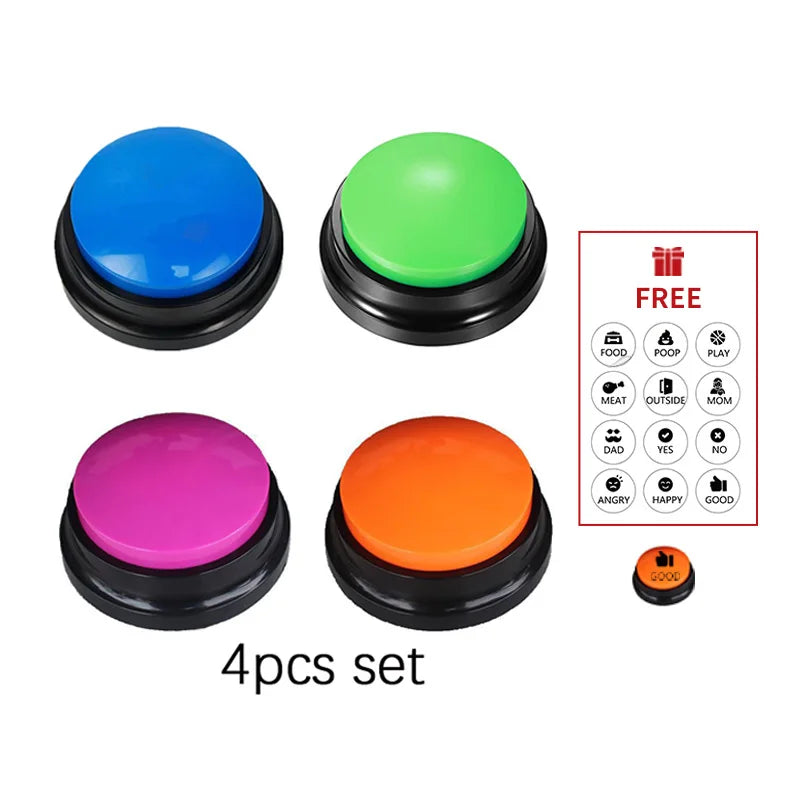 Talking Buttons For Dogs in 4Pcs Set