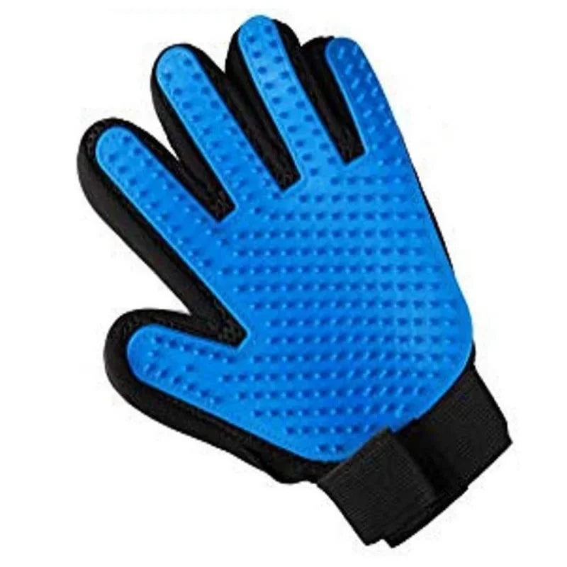 Glove For Brushing Dogs in Left Brush Glove (Blue)