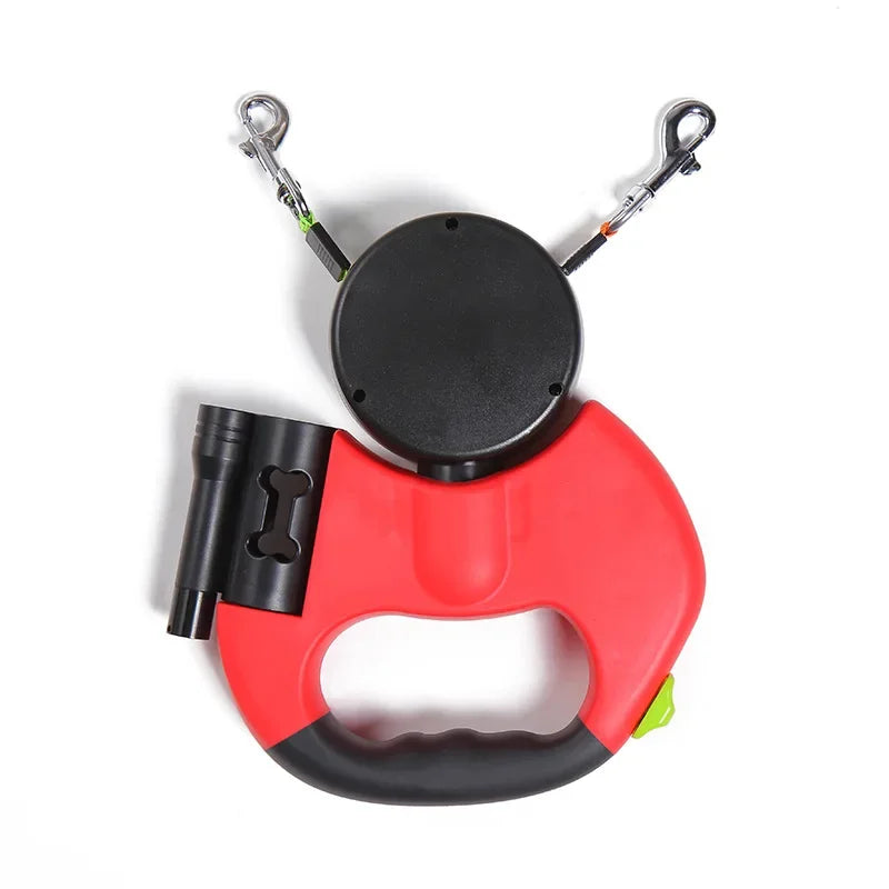Two Dog Leash in Red