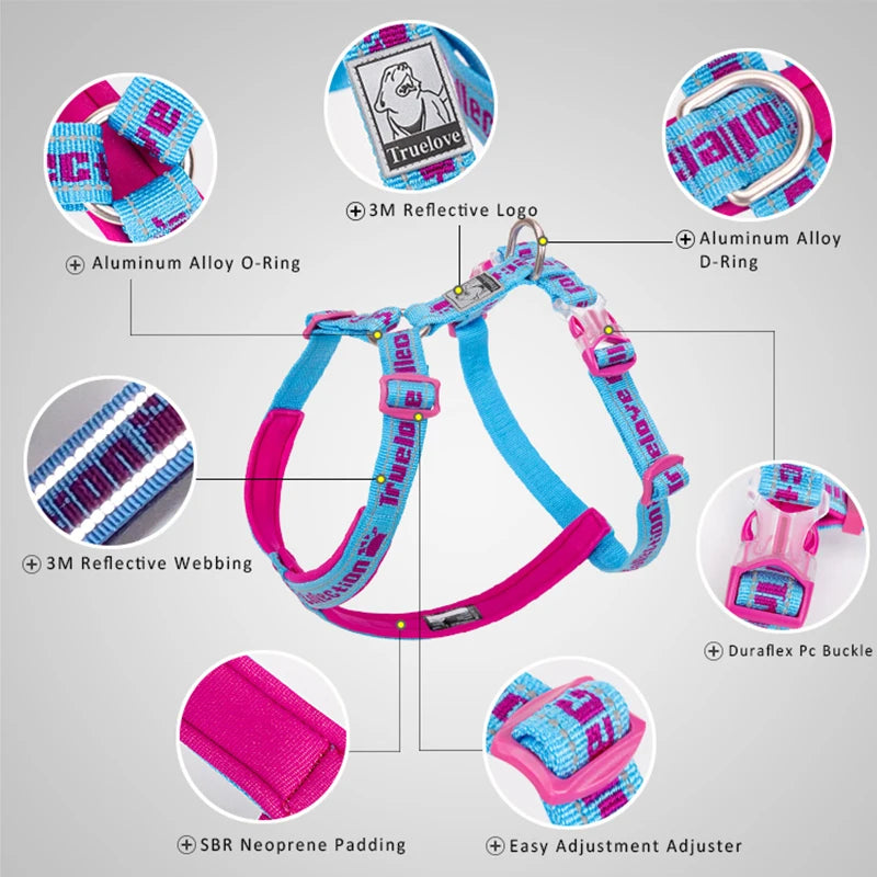 Movable Aluminum alloy O-ring - Our harness features a movable aluminum alloy O-ring, allowing for comfortable adjustment according to the size of your dog's neck. It ensures a secure fit without causing any discomfort.