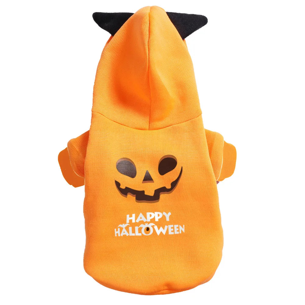 Dog Halloween Hoodie in Orange