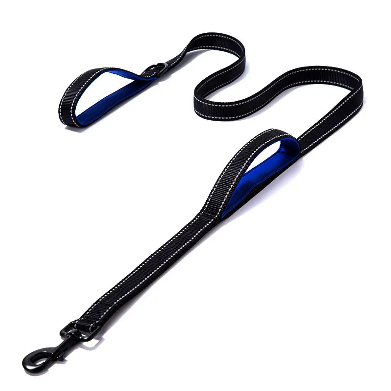 Double Handle Dog Leash in Deep Blue