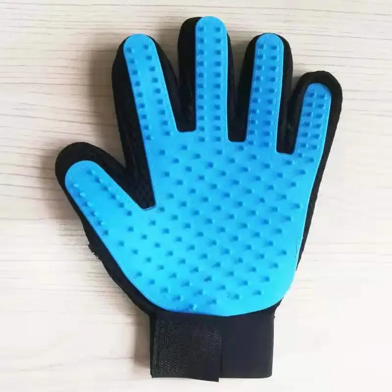 Glove For Brushing Dogs in Left Brush Glove (Sky Blue)