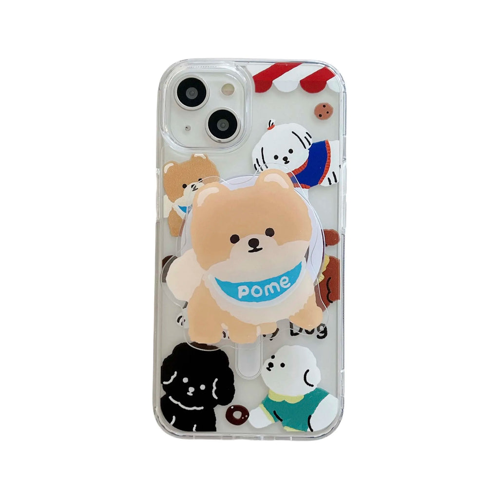 Magnetic Phone Cases Dog in With Stand Holder (Pomeranian)