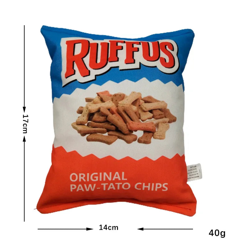 Funny Crisps Dog Toys Interaction Chew Molars Plush in Ruffus