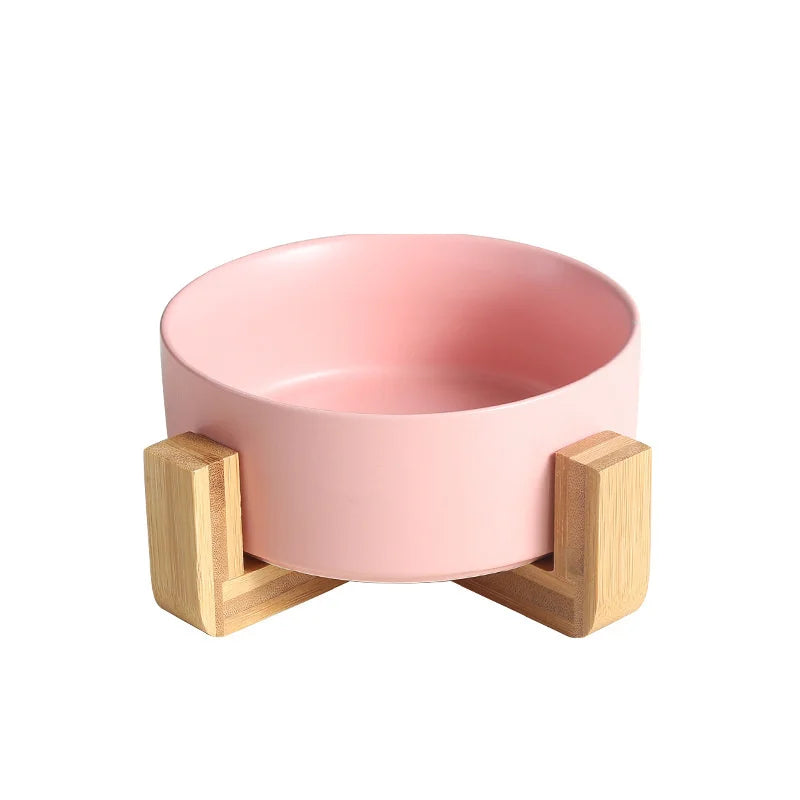 Dog Food Bowl With Stand in Pink with Stand