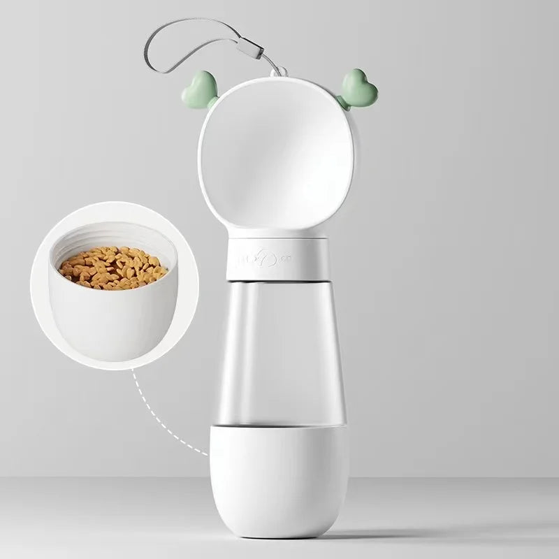 Dog Food And Water Bottle in White
