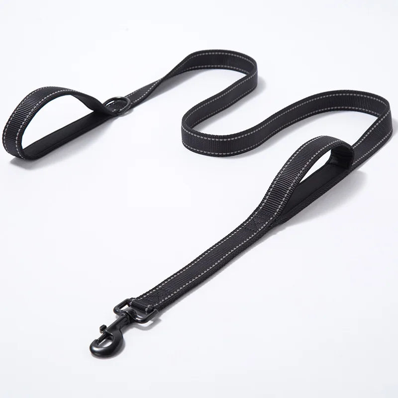 Double Handle Dog Leash in Black