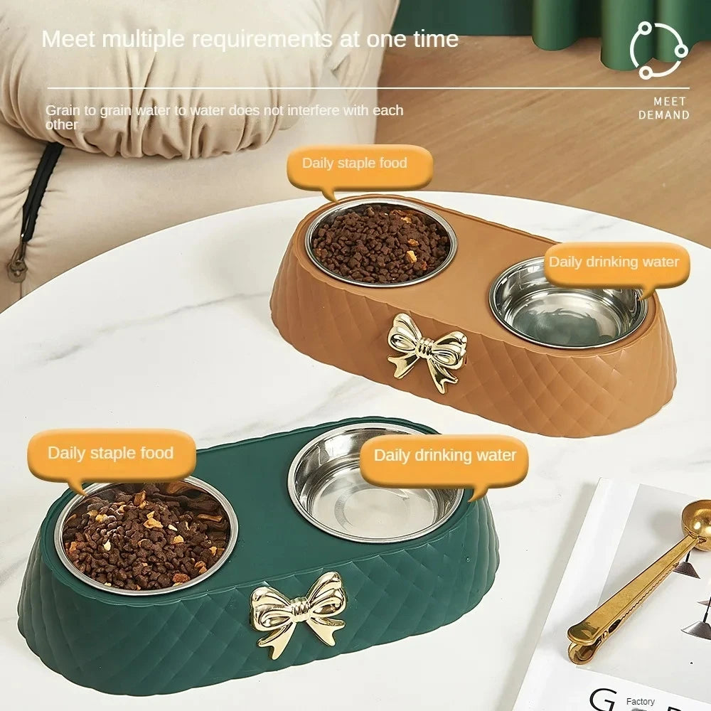 Dog Food And Water Bowl