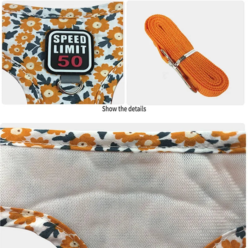 Floral Print Dog Harness