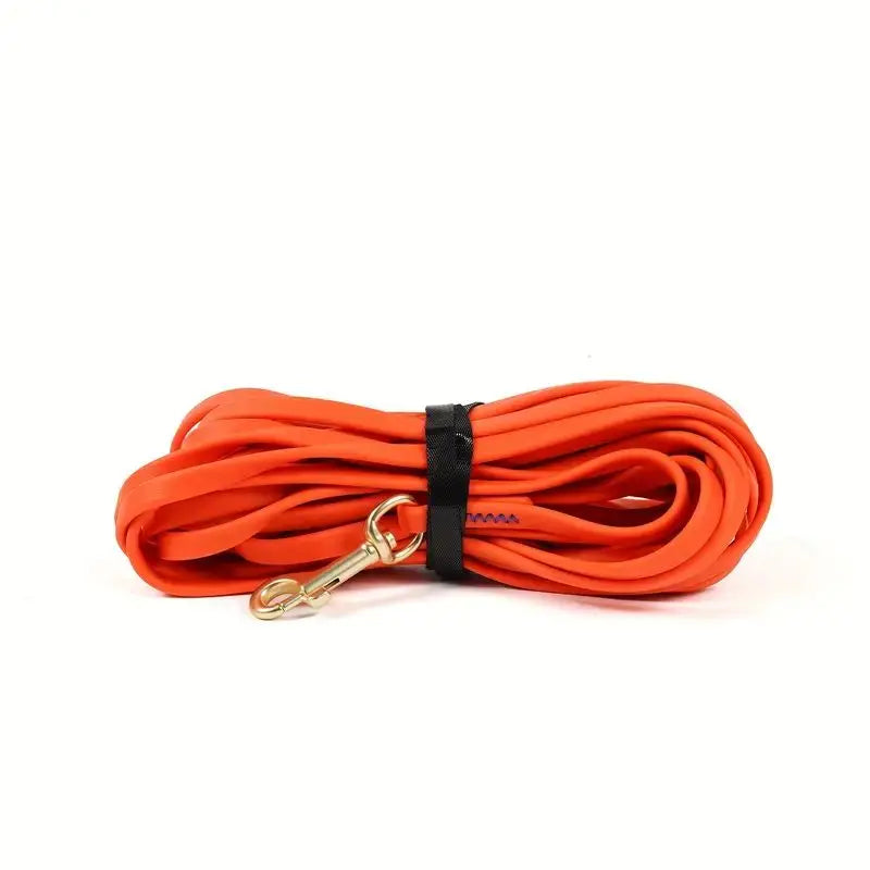 Dog Long Leash in Reddish Orange