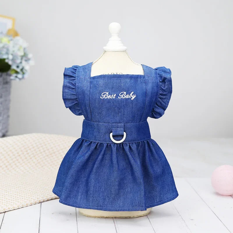 Blue Dog Dress in Dark Blue