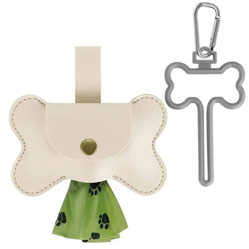 Dog Poop Bag Holder For Leash in White