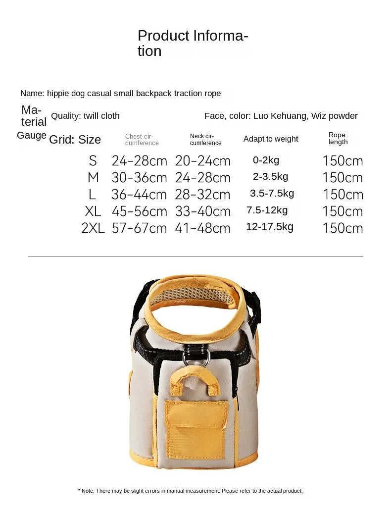Dog Harness Backpack