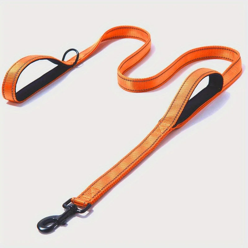 Double Handle Dog Leash in Orange