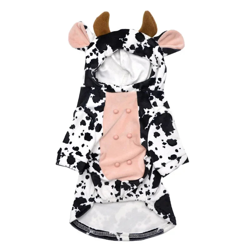Dog Costume Cow in White