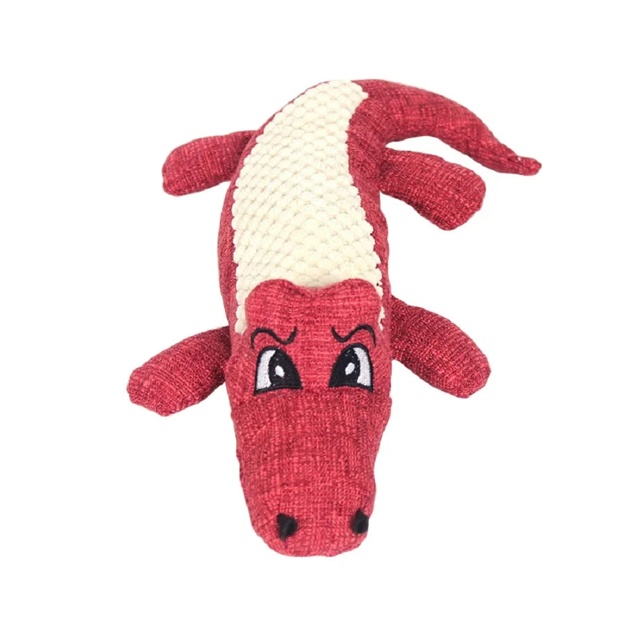 Dog Toy Alligator in Red