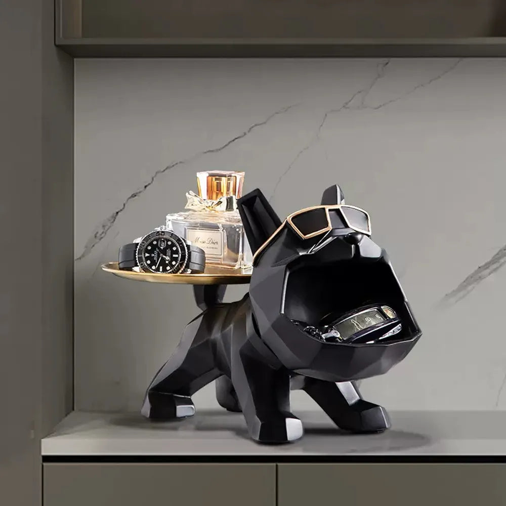 Bulldog Crafts with Tray for Keys Holder Storage