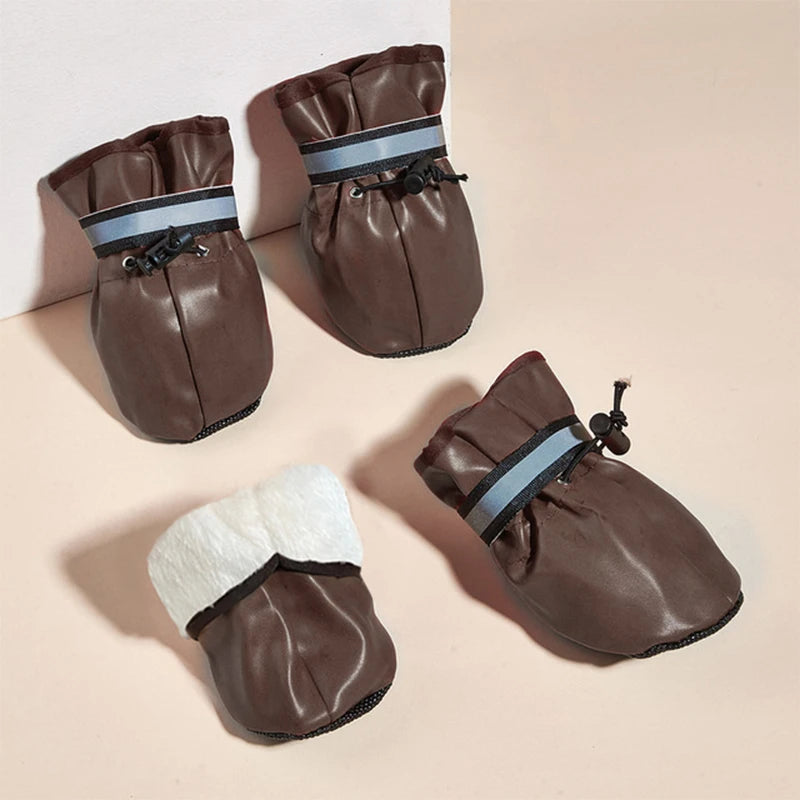 Non Slip Dog Shoes in Coco (Fleece)
