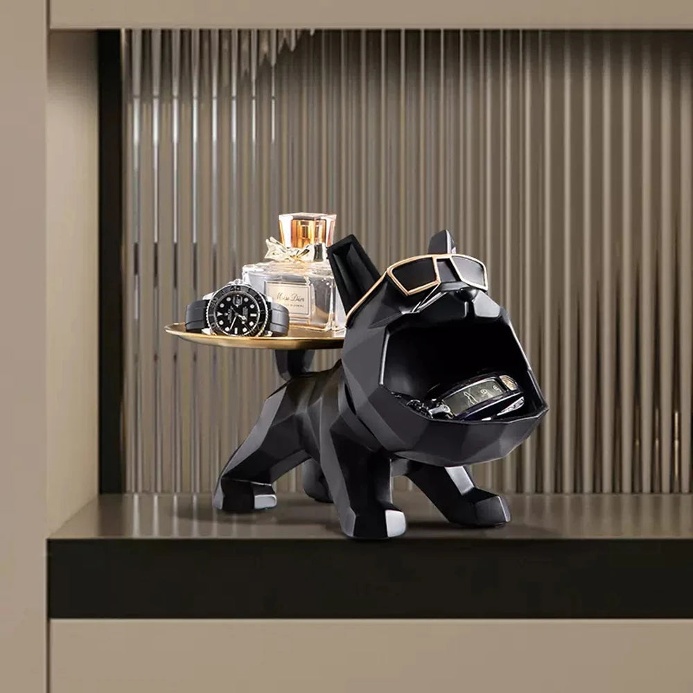 Bulldog Crafts with Tray for Keys Holder Storage
