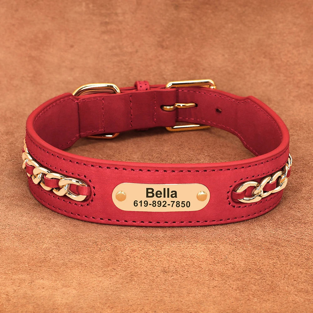Customized Dog Collar in Red